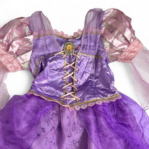 Disney Store Rapunzel Tangled Costume Gown Girls 10/ L Purple Glitter Princess - Picture 3 of 10